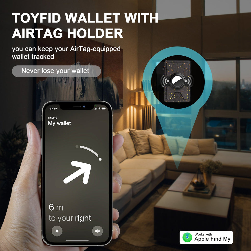 TOYFID Best Men's Forged Carbon Fiber Wallet with AirTag Holder & Expansion Board